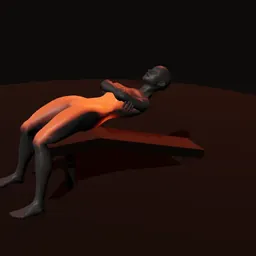 Abdominal completo declinado: posição 3 de 3 (boneco 3D feminino)