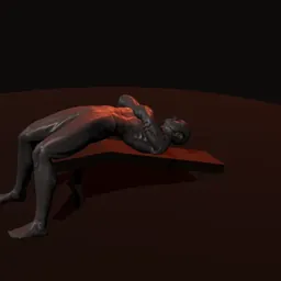 Abdominal completo declinado: posição 1 de 3 (boneco 3D masculino)