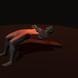 Abdominal completo declinado: posição 2 de 3 (boneco 3D masculino)