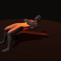 Abdominal completo declinado: posição 3 de 3 (boneco 3D masculino)