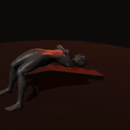 Abdominal declinado: posição 1 de 3 (boneco 3D feminino)