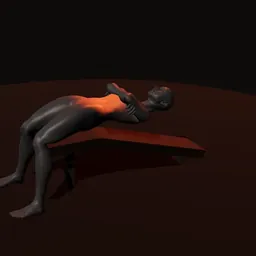 Abdominal declinado: posição 2 de 3 (boneco 3D feminino)