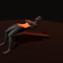 Abdominal declinado: posição 3 de 3 (boneco 3D feminino)