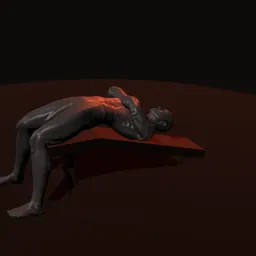 Abdominal declinado: posição 1 de 3 (boneco 3D masculino)
