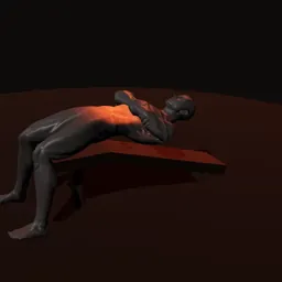 Abdominal declinado: posição 2 de 3 (boneco 3D masculino)