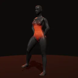 Abdução de quadril em pé com elástico: posição 3 de 3 (boneco 3D feminino)