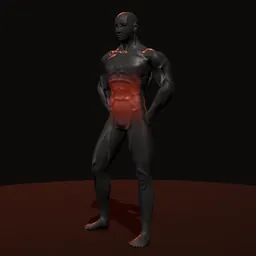Abdução de quadril em pé com elástico: posição 2 de 3 (boneco 3D masculino)