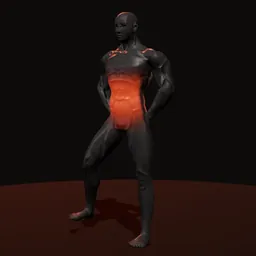 Abdução de quadril em pé com elástico: posição 3 de 3 (boneco 3D masculino)