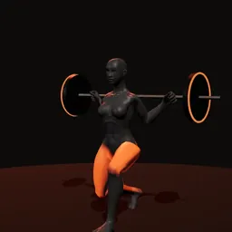 Afundo com barra: posição 3 de 3 (boneco 3D feminino)