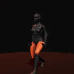Afundo invertido: posição 2 de 3 (boneco 3D feminino)