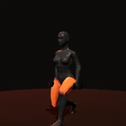 Afundo invertido: posição 3 de 3 (boneco 3D feminino)