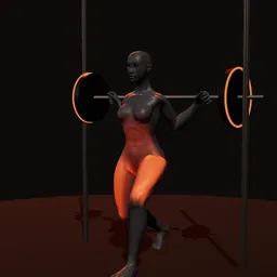 Afundo invertido no Smith: posição 2 de 3 (boneco 3D feminino)