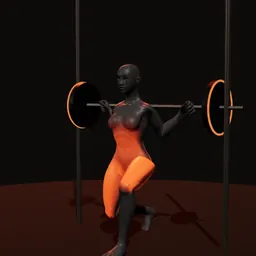 Afundo invertido no Smith: posição 3 de 3 (boneco 3D feminino)