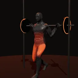 Afundo invertido no Smith: posição 2 de 3 (boneco 3D masculino)