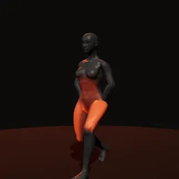 Afundo para frente: posição 2 de 3 (boneco 3D feminino)