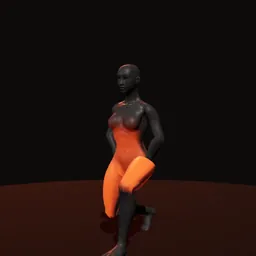 Afundo para frente: posição 3 de 3 (boneco 3D feminino)