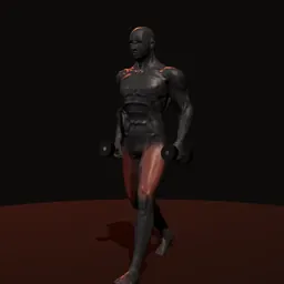 Afundo posterior com halteres: posição 1 de 3 (boneco 3D masculino)