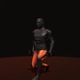 Agachamento afundo: posição 3 de 3 (boneco 3D masculino)