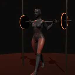 Agachamento afundo no Smith: posição 1 de 3 (boneco 3D feminino)