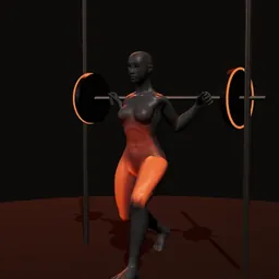 Agachamento afundo no Smith: posição 2 de 3 (boneco 3D feminino)