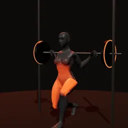 Agachamento afundo no Smith: posição 3 de 3 (boneco 3D feminino)