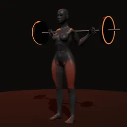 Agachamento base fechada: posição 1 de 3 (boneco 3D feminino)