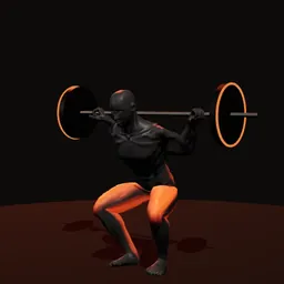 Agachamento base fechada: posição 3 de 3 (boneco 3D masculino)