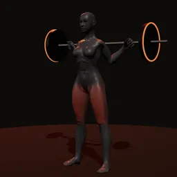Agachamento no caixote com correntes: posição 1 de 3 (boneco 3D feminino)