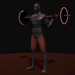 Agachamento no caixote com correntes: posição 1 de 3 (boneco 3D masculino)