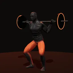 Agachamento no caixote com elástico: posição 2 de 3 (boneco 3D masculino)