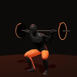 Agachamento no caixote com elástico: posição 3 de 3 (boneco 3D masculino)