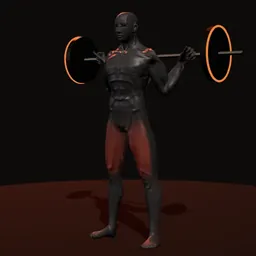 Agachamento com correntes: posição 1 de 3 (boneco 3D masculino)