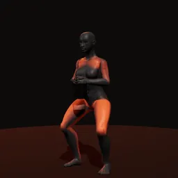 Agachamento goblet: posição 2 de 3 (boneco 3D feminino)