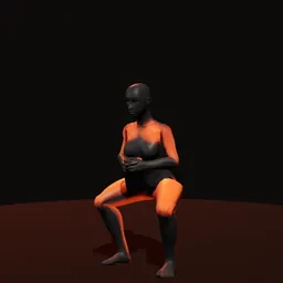 Agachamento goblet: posição 3 de 3 (boneco 3D feminino)