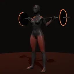 Agachamento invertido no caixote com elástico: posição 1 de 3 (boneco 3D feminino)