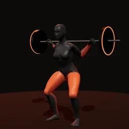 Agachamento invertido no caixote com elástico: posição 2 de 3 (boneco 3D feminino)