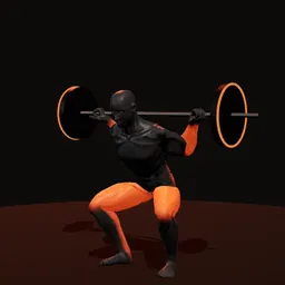 Agachamento invertido no caixote com elástico: posição 3 de 3 (boneco 3D masculino)