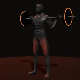 Agachamento olímpico: posição 1 de 3 (boneco 3D masculino)