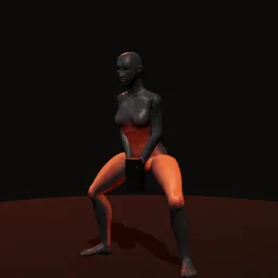 Agachamento plié com halter: posição 2 de 3 (boneco 3D feminino)