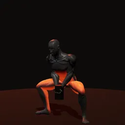 Agachamento plié com halter: posição 3 de 3 (boneco 3D masculino)