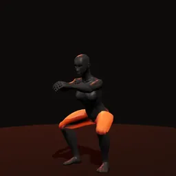 Agachamento sentando: posição 3 de 3 (boneco 3D feminino)