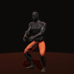 Agachamento sentando: posição 2 de 3 (boneco 3D masculino)