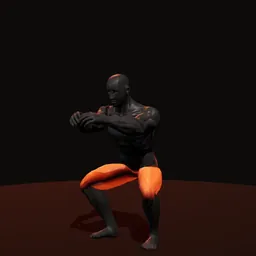 Agachamento sentando: posição 3 de 3 (boneco 3D masculino)