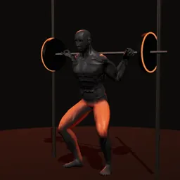 Agachamento no Smith: posição 2 de 3 (boneco 3D masculino)