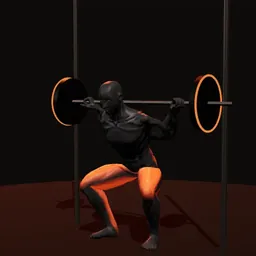 Agachamento no Smith: posição 3 de 3 (boneco 3D masculino)