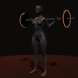 Bom dia com barra e pernas semirrígidas: posição 1 de 3 (boneco 3D feminino)
