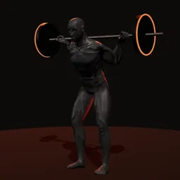 Bom dia com barra e pernas semirrígidas: posição 2 de 3 (boneco 3D masculino)