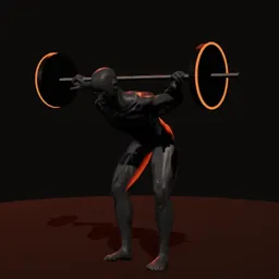 Bom dia com barra e pernas semirrígidas: posição 3 de 3 (boneco 3D masculino)
