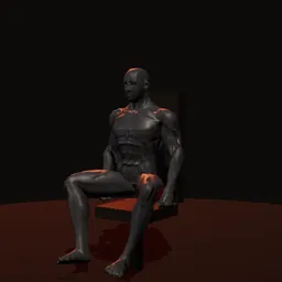 Cadeira abdutora: posição 1 de 3 (boneco 3D masculino)