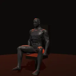 Cadeira abdutora: posição 2 de 3 (boneco 3D masculino)
